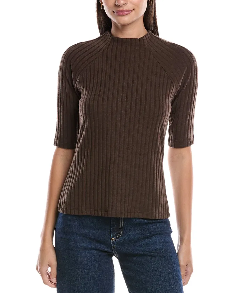 Michael Stars Nadine Mock Neck Top Brown