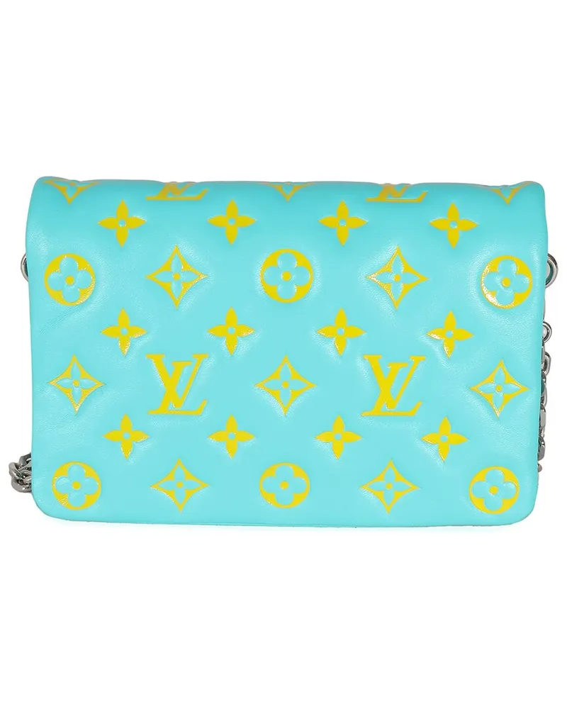 Louis Vuitton Green, Yellow Lambskin Pochette Coussin (Authentic Pre-Loved Nocolor