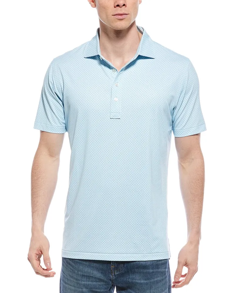 Peter Millar Bickett Performance Jersey Polo Shirt Blue