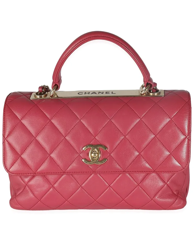 Chanel Pink Quilted Lambskin Medium Trendy CC Top Handle Bag (Authentic Pre-  Loved Nocolor