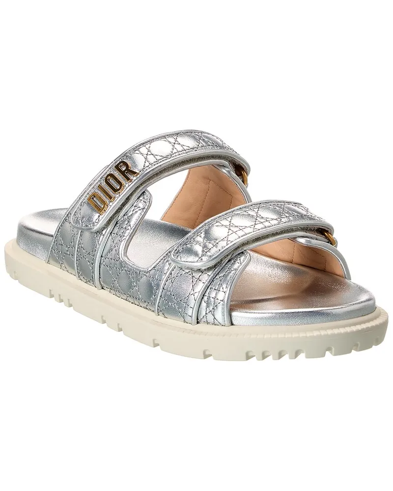 Dior Dioract Leather Sandal Silver