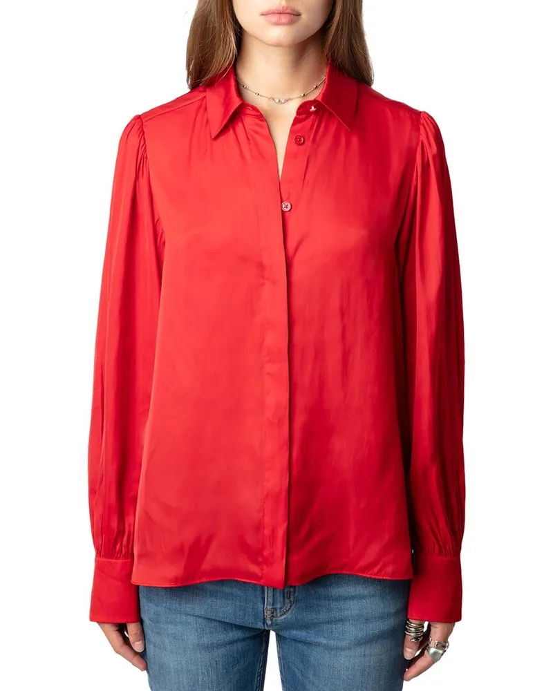 Zadig & Voltaire Trenta Satin Shirt Red