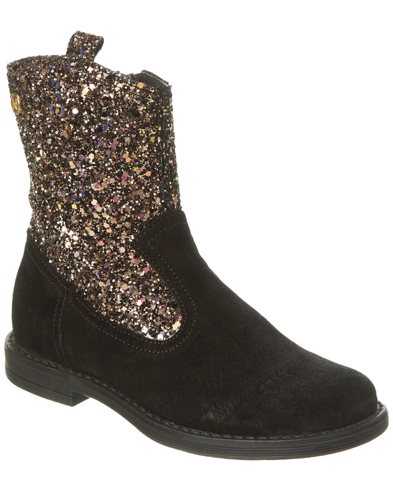 Naturino Antipode Suede & Glitter Boot Black