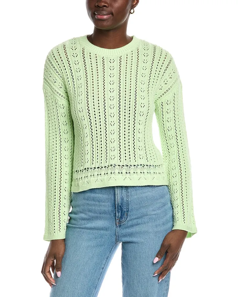Autumn Cashmere Marled Mesh Sweater Pink