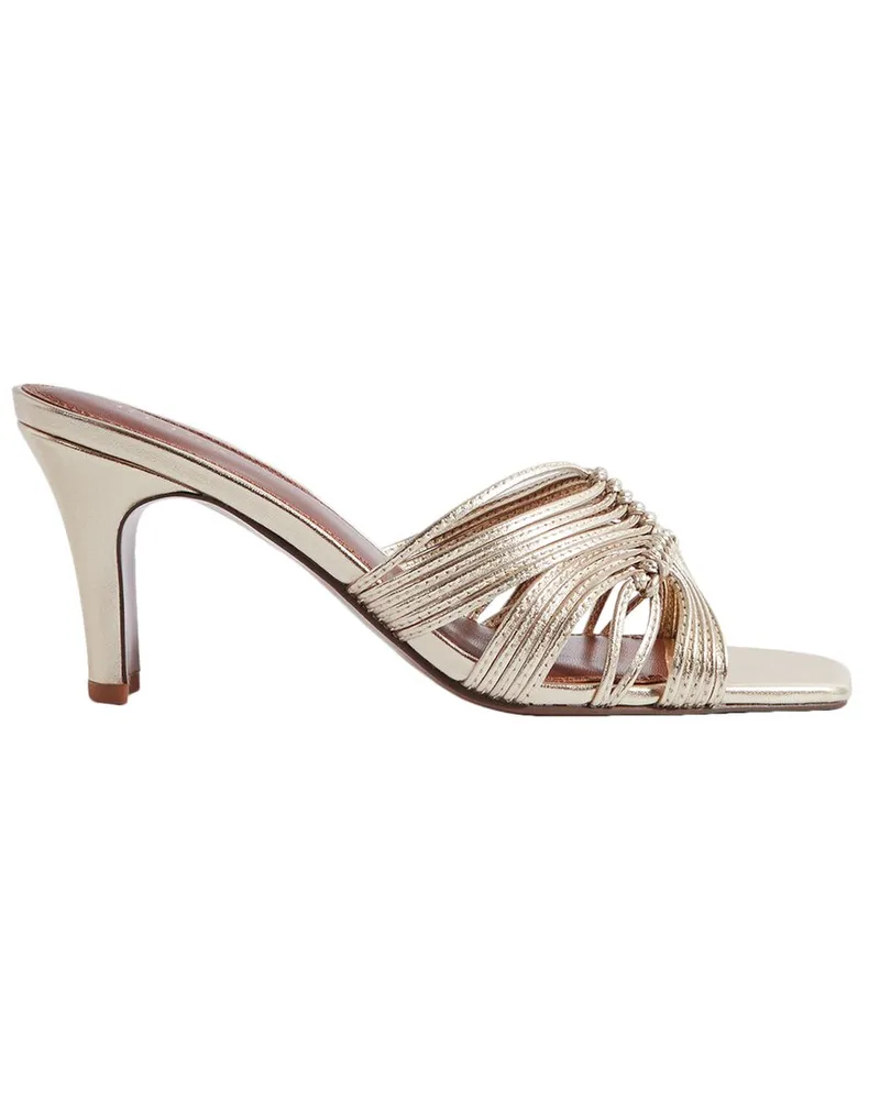 Reiss Harriet Leather Mule Metallic