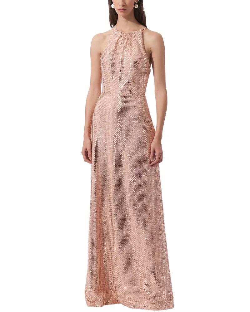 Carolina Herrera New York Embellished Halter Neck Gown Pink