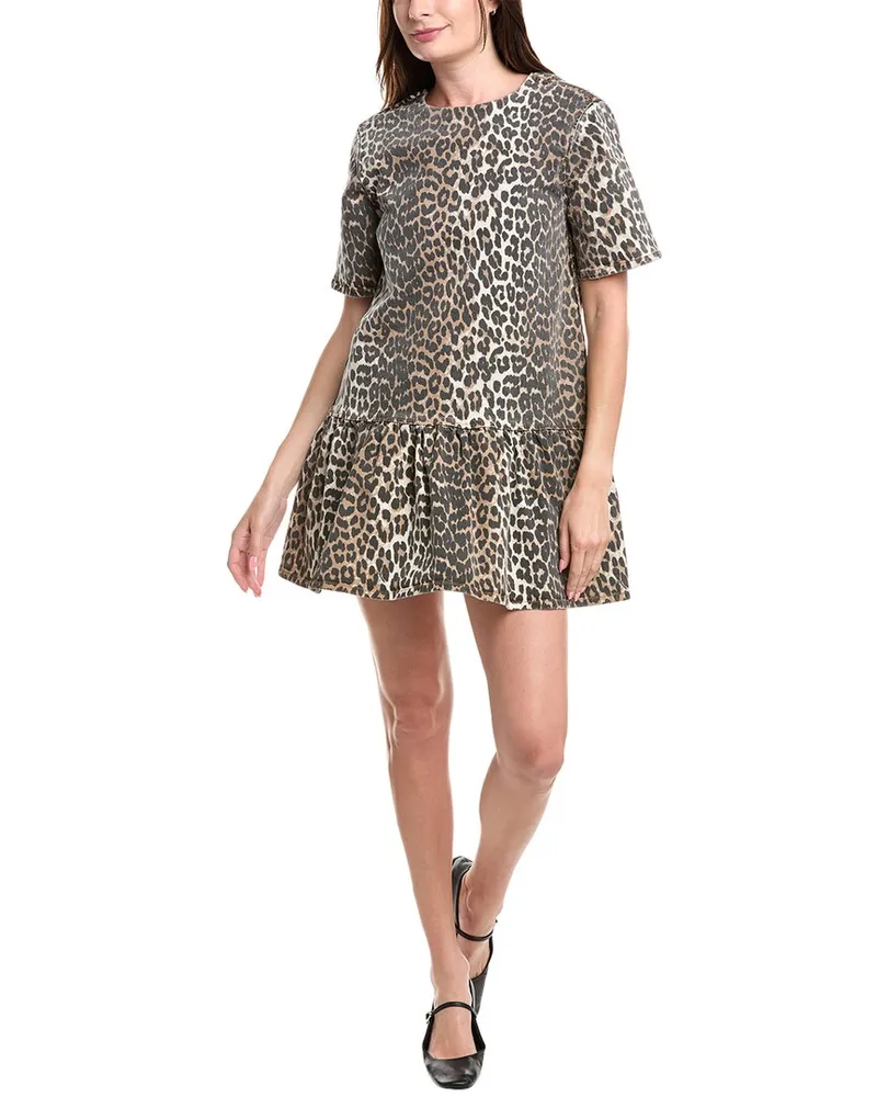 Ganni Denim Mini Dress Tan