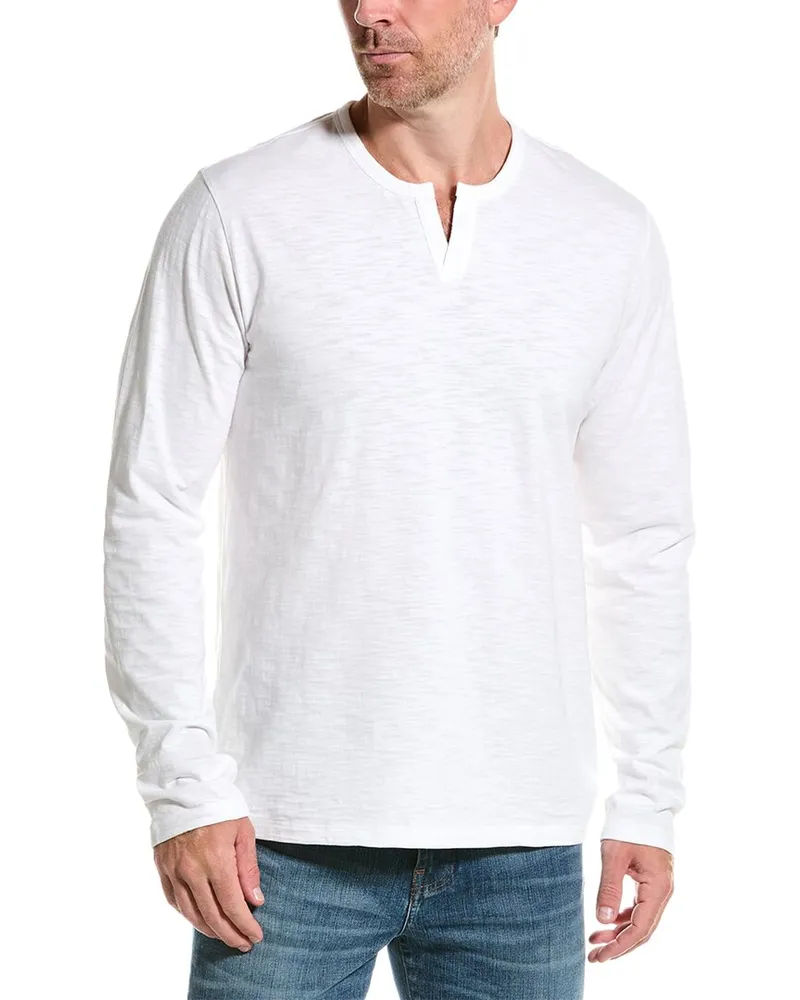 Vince Slub Split Neck T-Shirt White