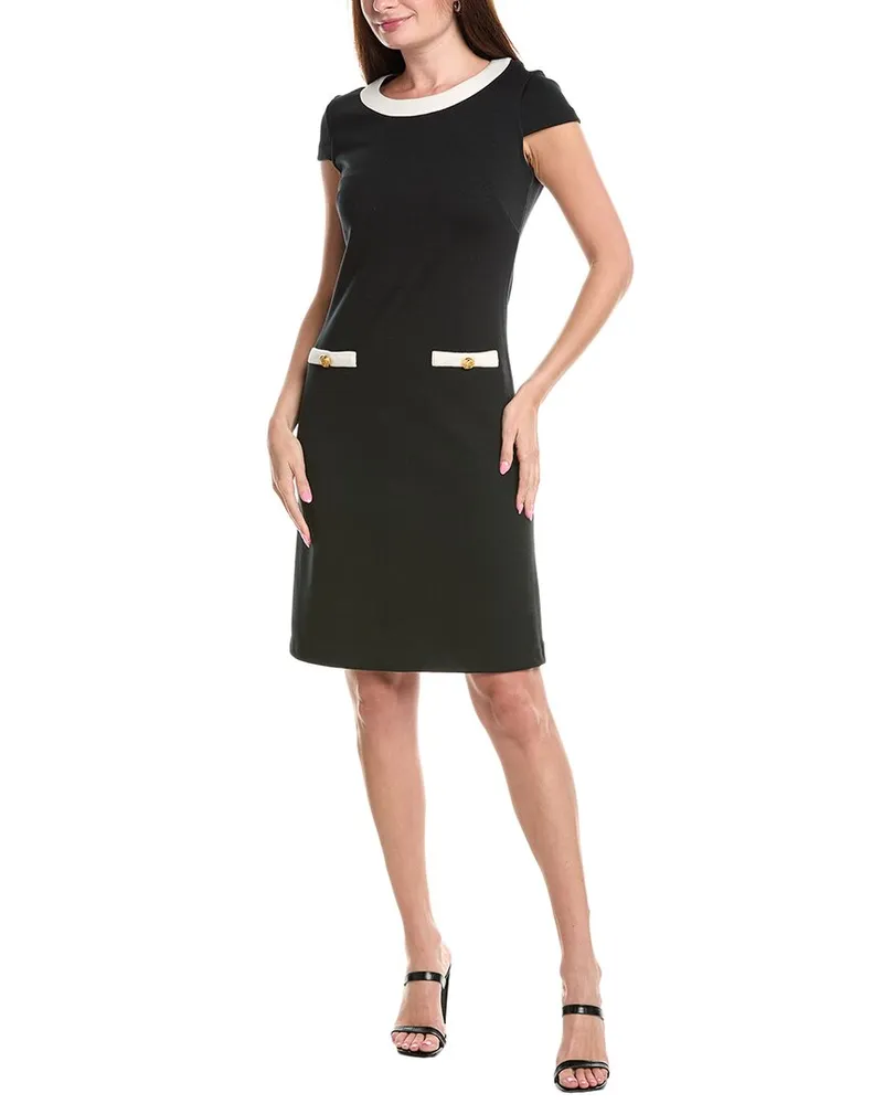 ST. JOHN Wool-Blend Shift Dress Black