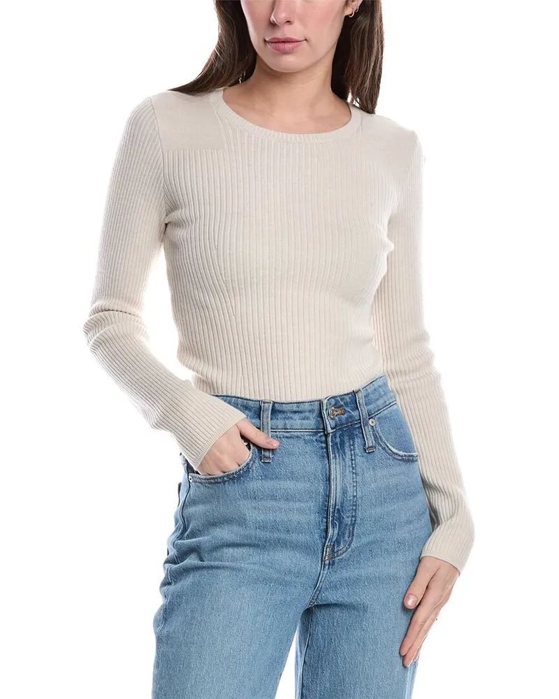 Rag & Bone Audrina Crewneck Wool-Blend Sweater Off