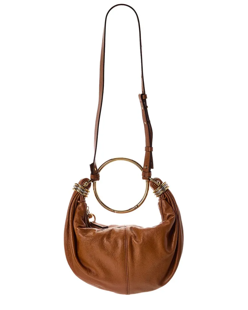 Chloé Barlett Small Leather Hobo Bag Brown