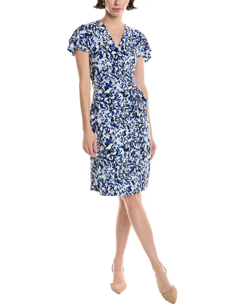 Anne Klein Flutter Faux Wrap Dress White