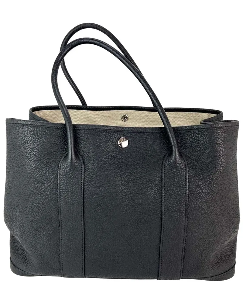 Hermès Black Leather Negonda Garden Party MM 36 Tote (Authentic Pre-Loved Nocolor