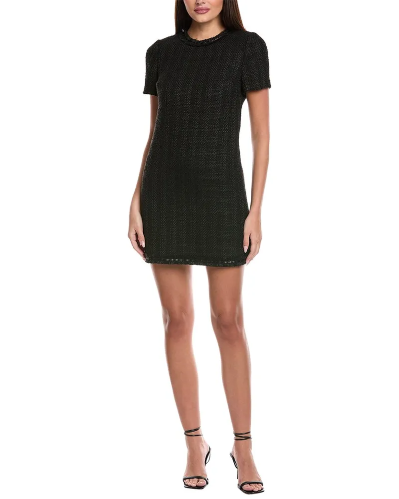 Alice + Olivia Coley Slim Fit Tweed Mini Dress Black