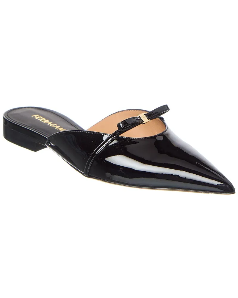 Ferragamo Bow Mini Leather Mule Black