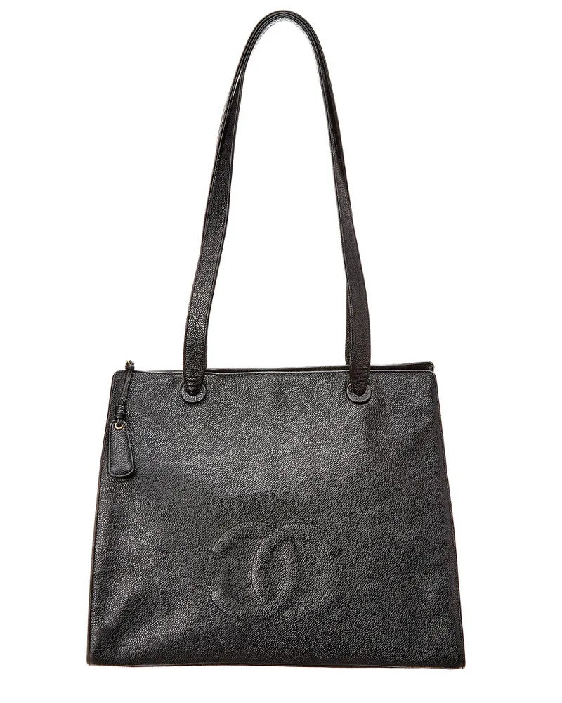 Chanel Black Caviar Leather CC Tote (Authentic Pre-Loved Nocolor