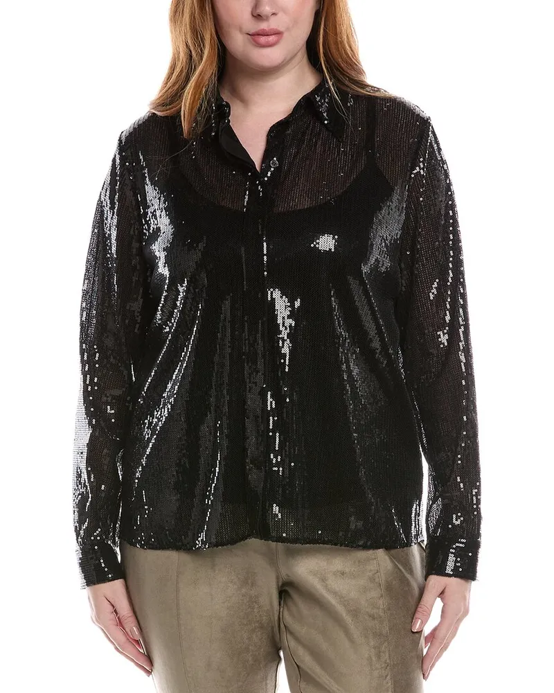 Michael Kors Collection Sequin Hansen Shirt Black