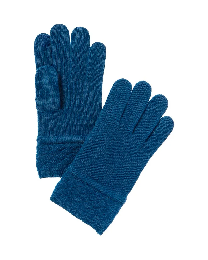 portolano  Stitched Cashmere Tech Gloves Blue