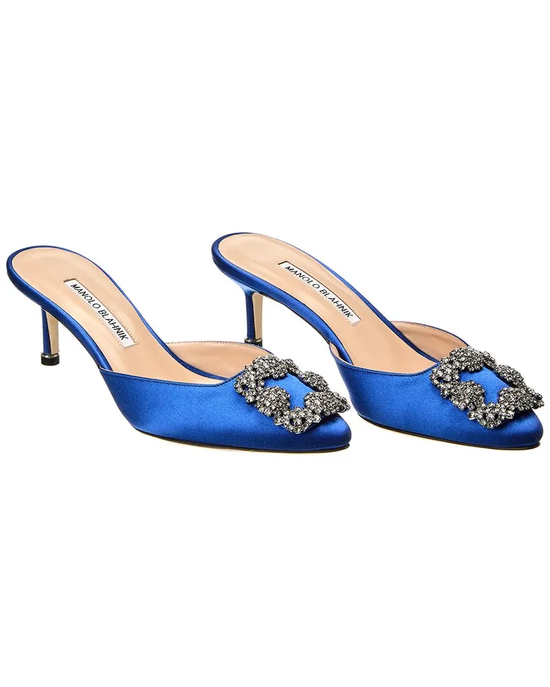 Manolo Blahnik Hangisimu 50 Satin Pump (Authentic Pre-Loved Blue