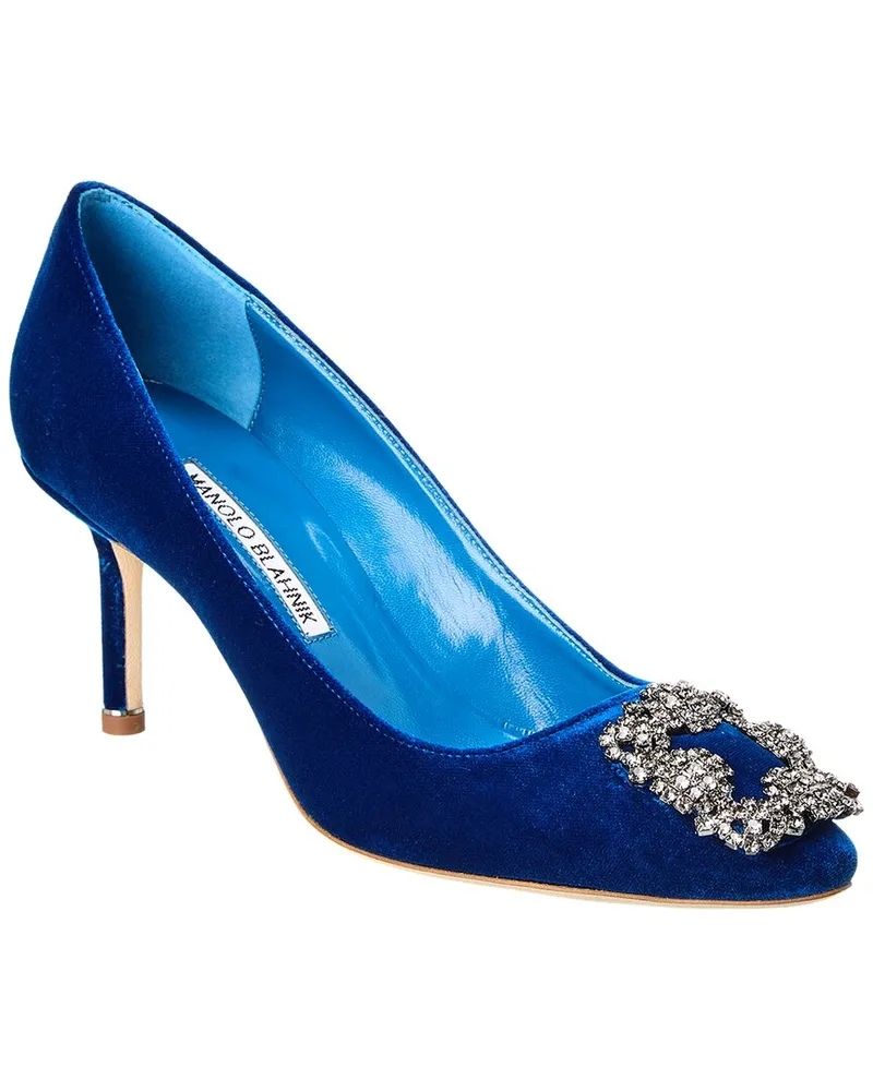 Manolo Blahnik Hangisi 70 Velvet Pump Nocolor