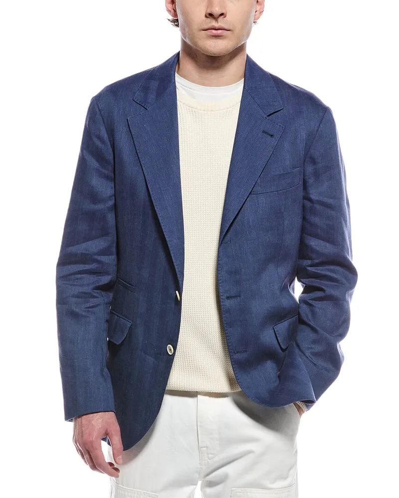 Brunello Cucinelli Linen & Wool-Blend Blazer Nocolor