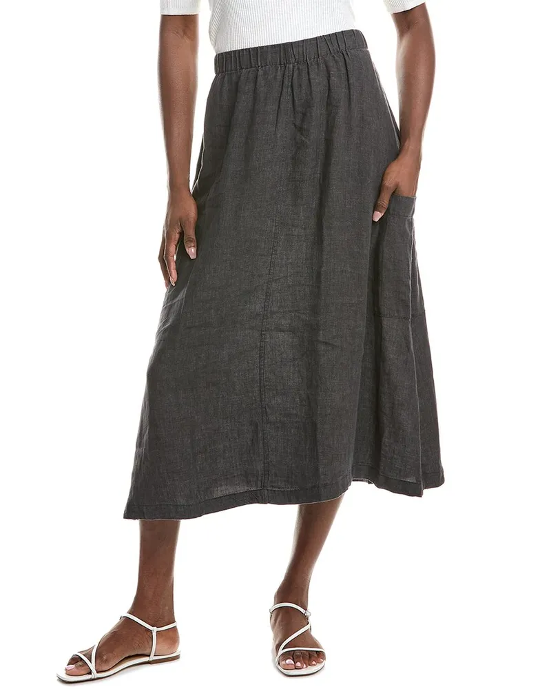 Eileen Fisher Cargo Linen Skirt Gray
