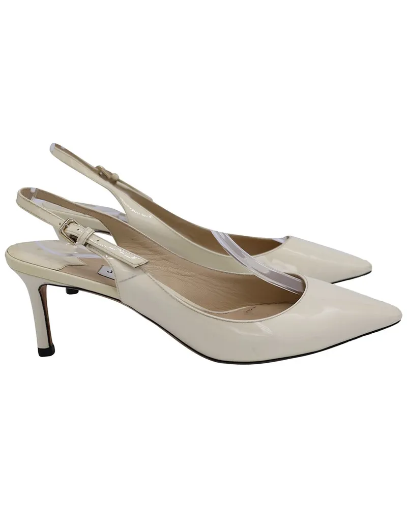 Jimmy Choo Women's Patent Leather Slingback Low Heel Pump, Size IT Authentic Pre-Loved Nocolor