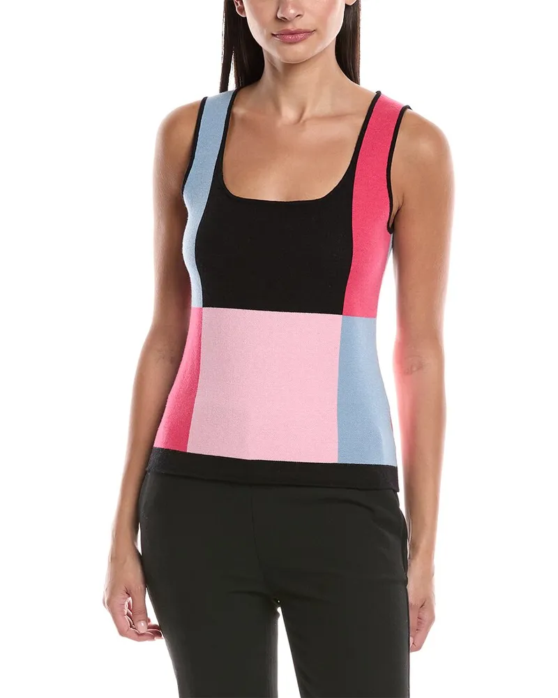 Elie Tahari The Aurelia Colorblock Sweater Pink