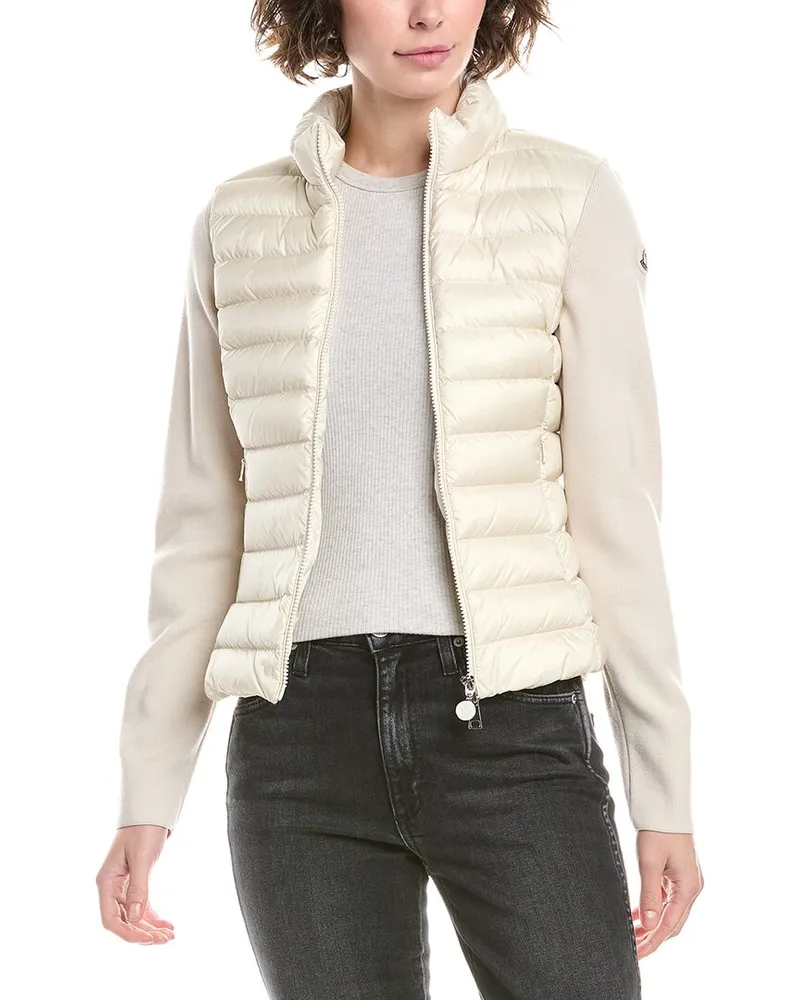 Moncler Wool-Blend Zip-Up Cardigan Nocolor