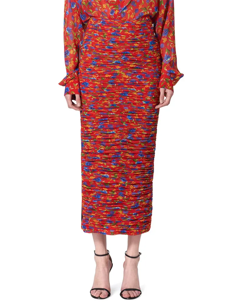 Carolina Herrera New York Ruched Midi Skirt Nocolor