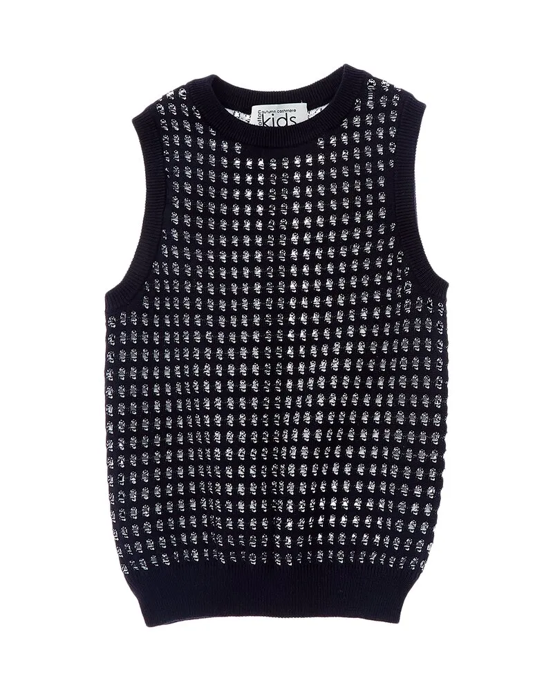 Autumn Cashmere Two-Color Double Net Sleeveless Sweater Blue