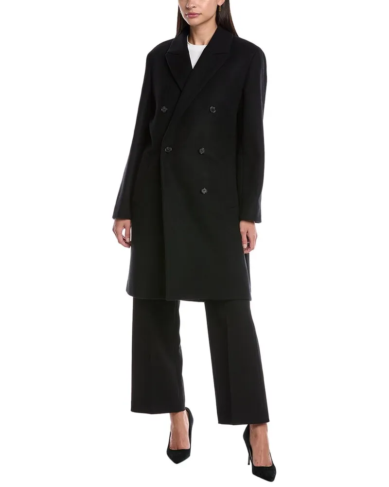 Theory Wool-Blend Coat Black