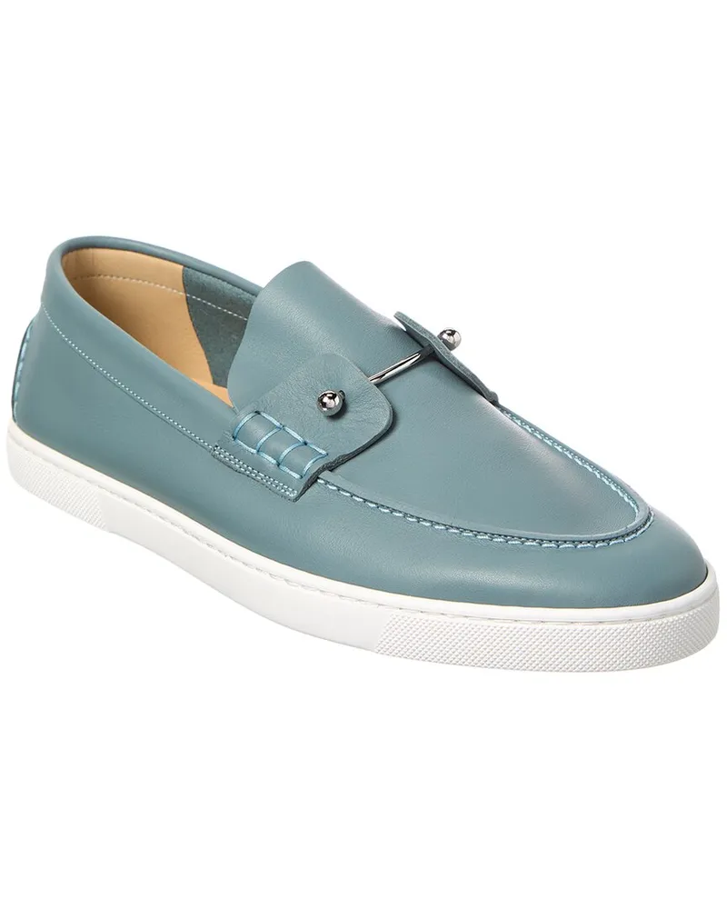 Christian Louboutin Chambeliboat Leather Boat Shoe Blue