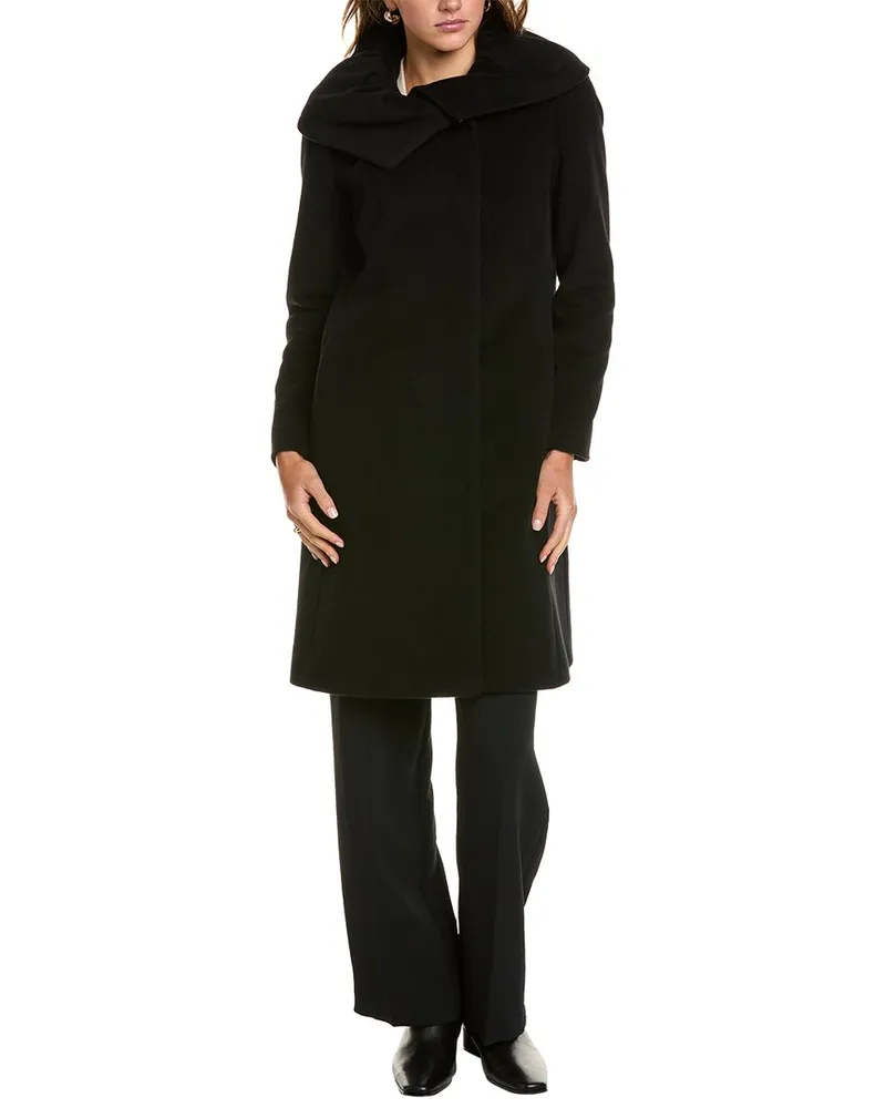 Cinzia Rocca Medium Wool & Cashmere-Blend Coat Black