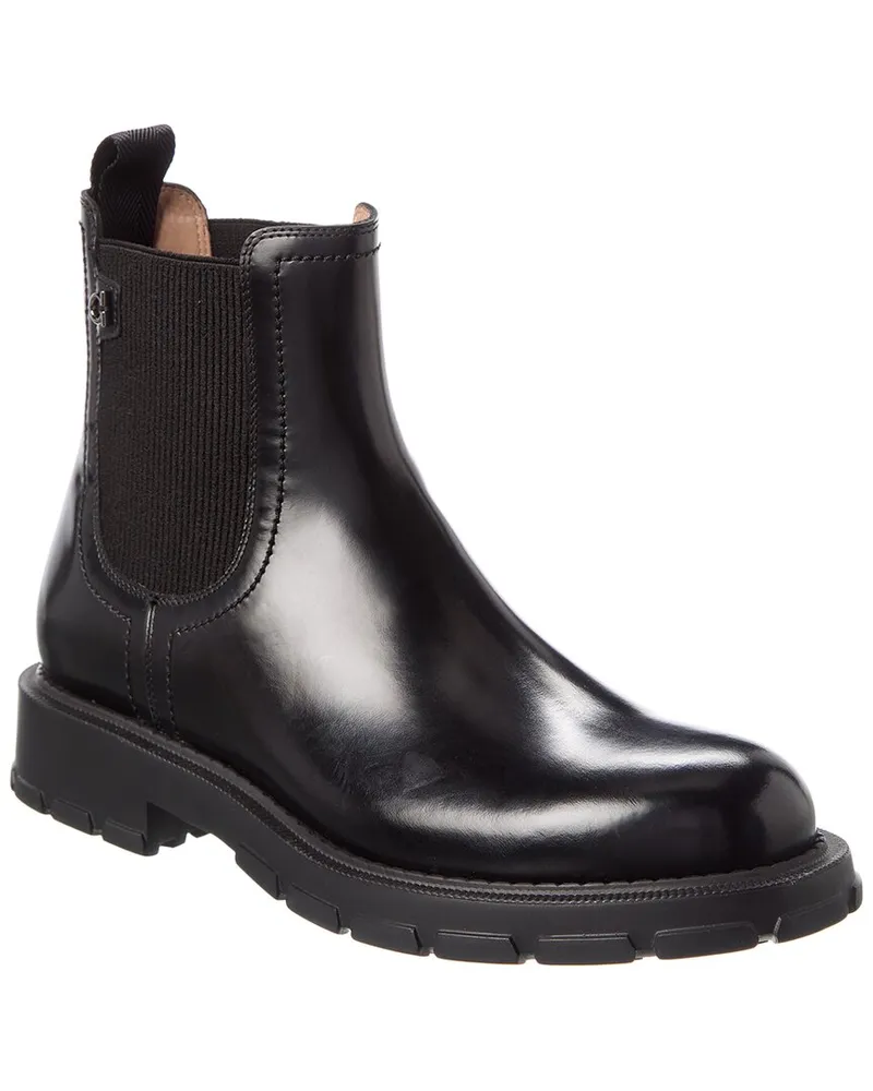 Ferragamo Iago Leather Boot Black