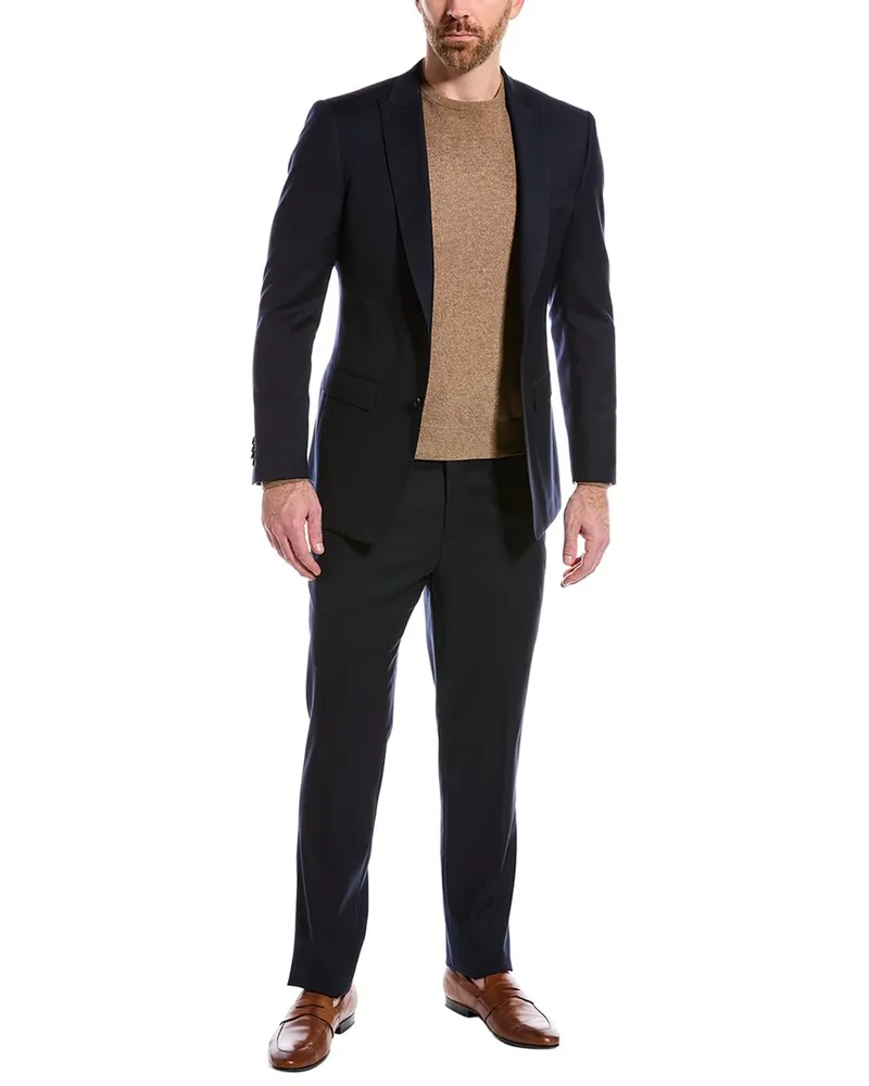 Roberto Cavalli 2pc Slim Fit Wool Suit Blue