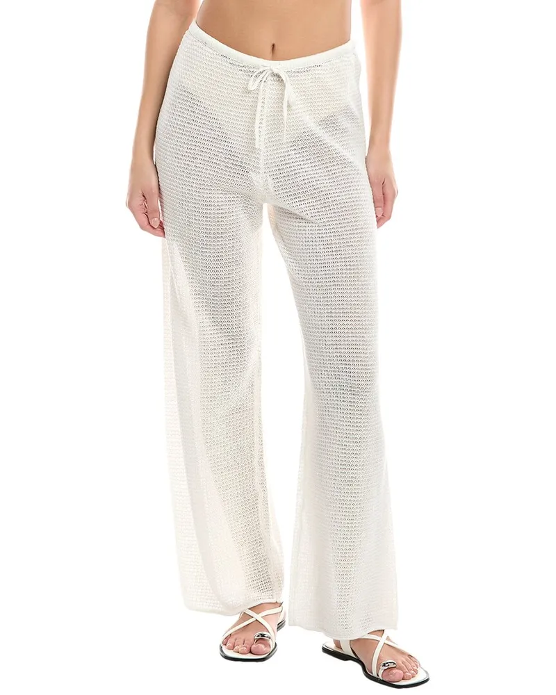 Onia Knit Drawstring Linen Pant White