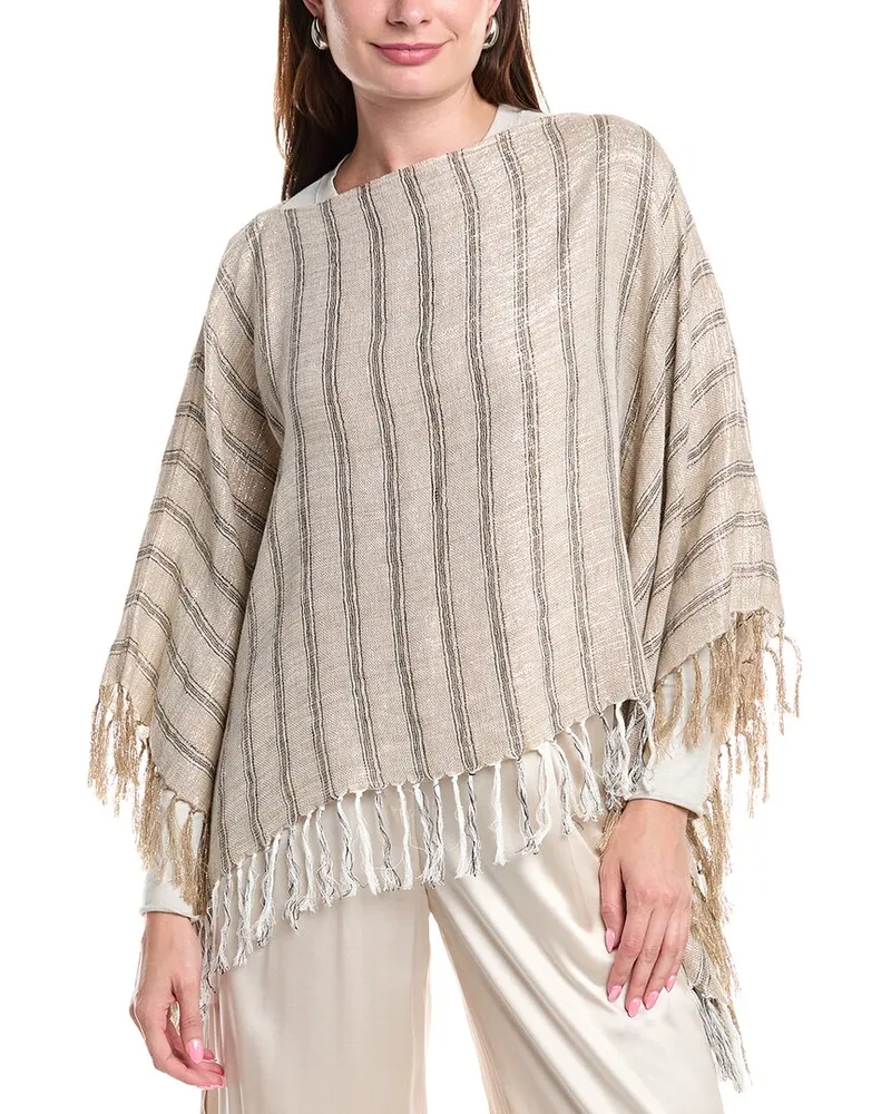 Brunello Cucinelli Linen-Blend Poncho Nocolor