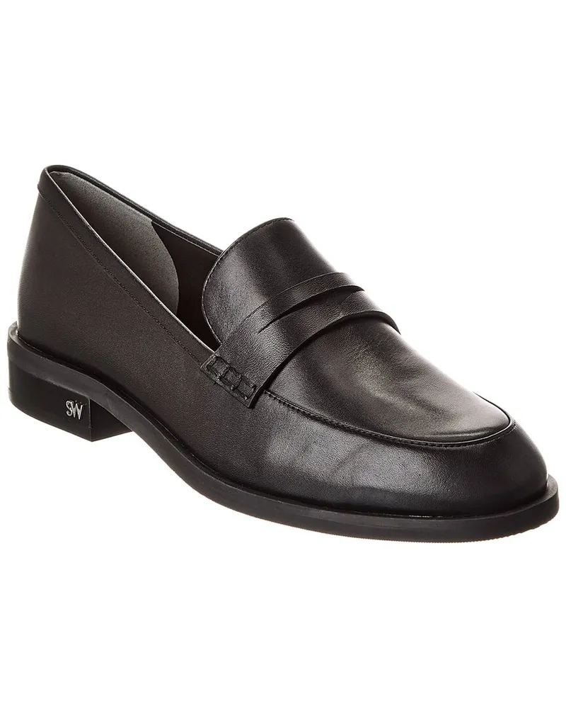 Stuart Weitzman Emi Leather Loafer Black