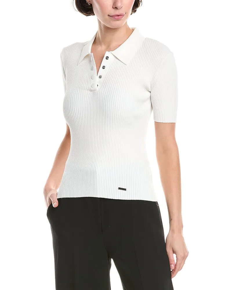 Jason Wu Ribbed Polo Shirt White