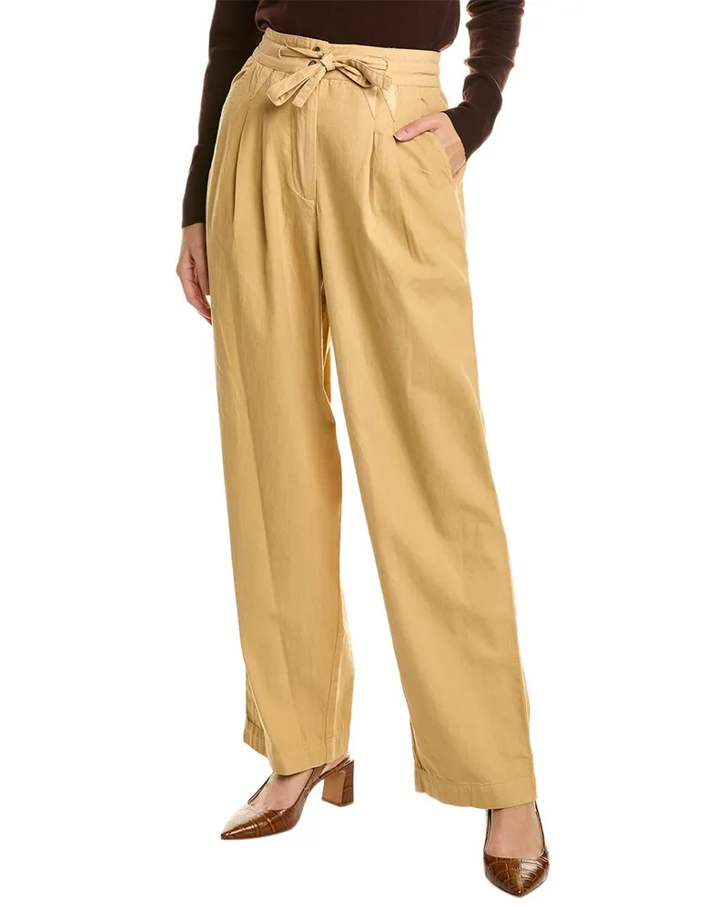 Sea Therese Twill Pleated Pant Brown