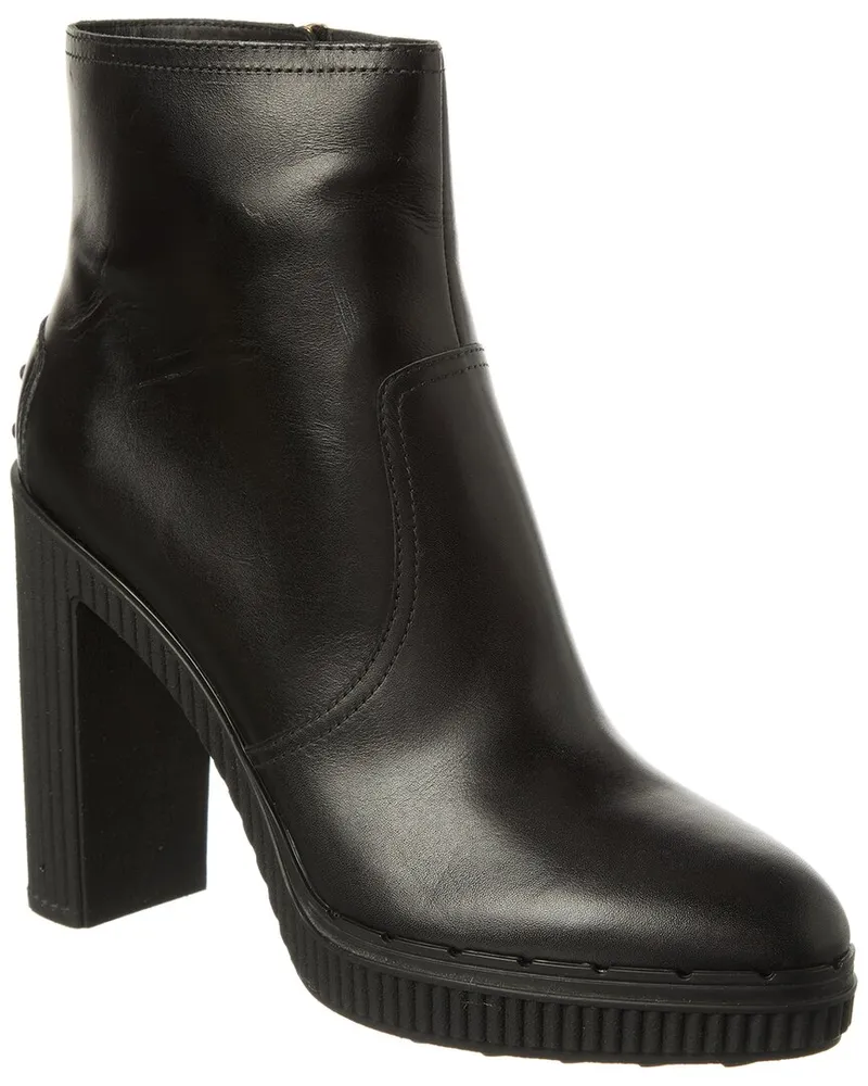 TOD'S TOD’s Leather Platform Bootie Black