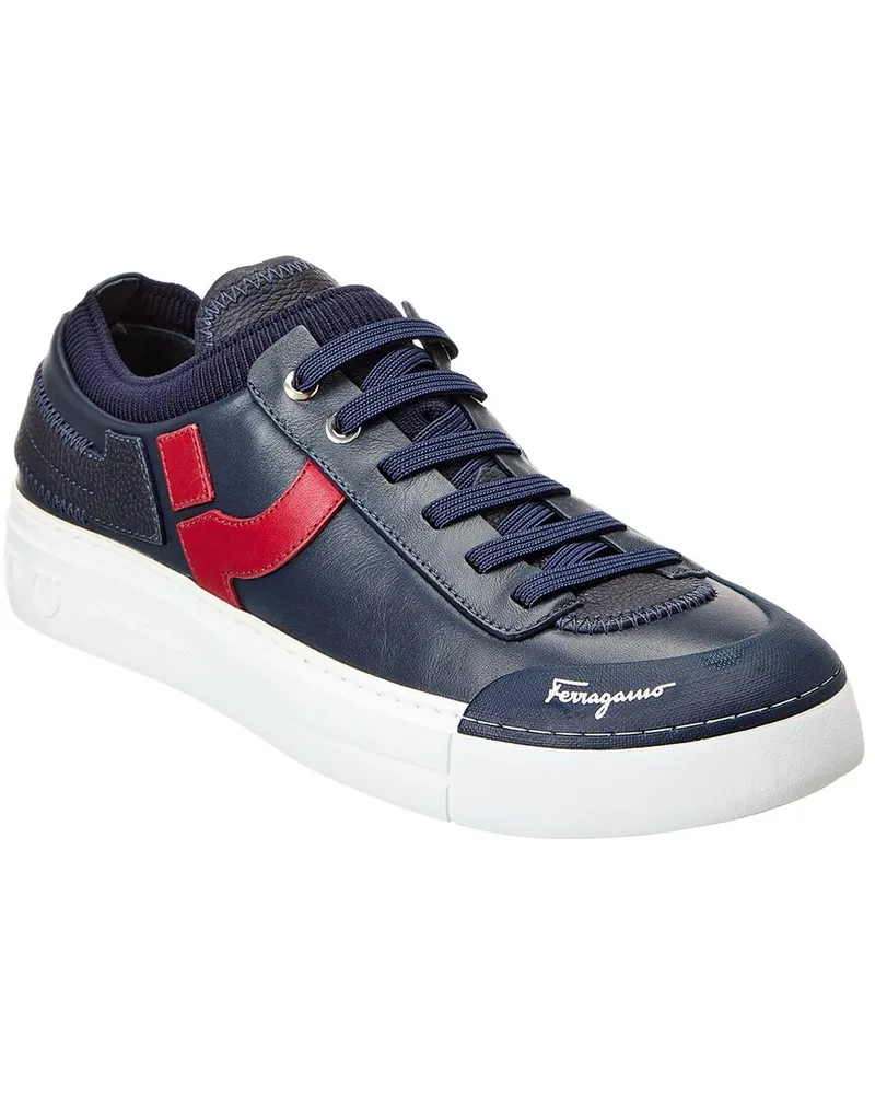 Ferragamo Notion 2 Leather Sneaker Blue