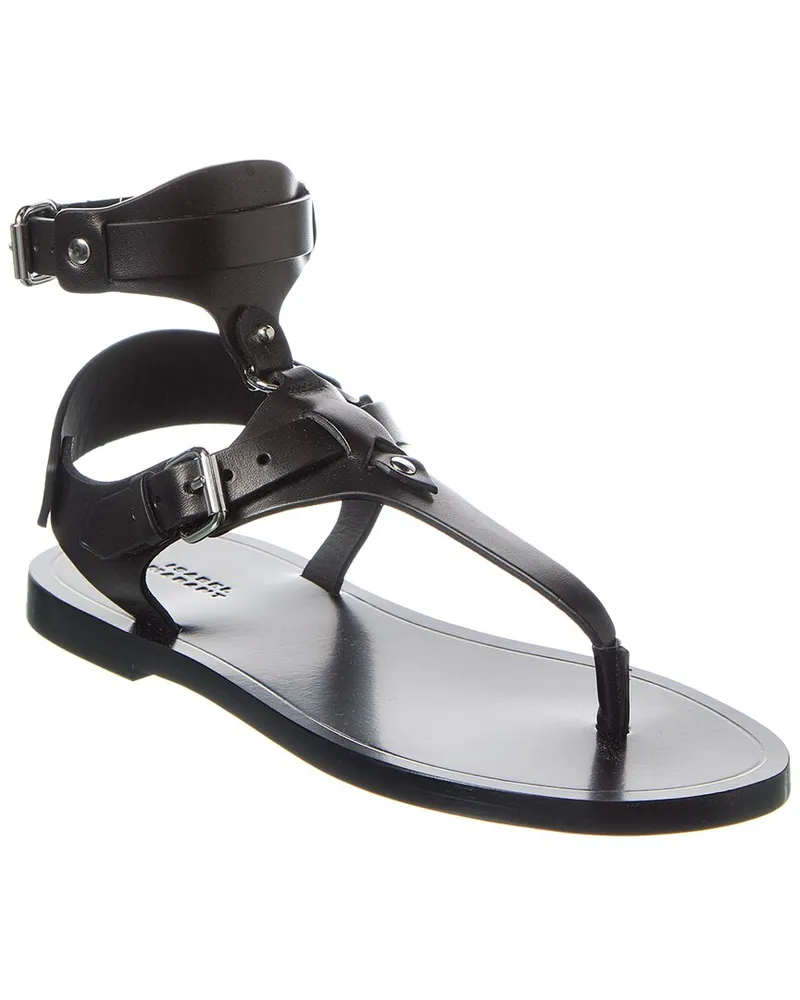Isabel Marant Eveen Leather Sandal Black