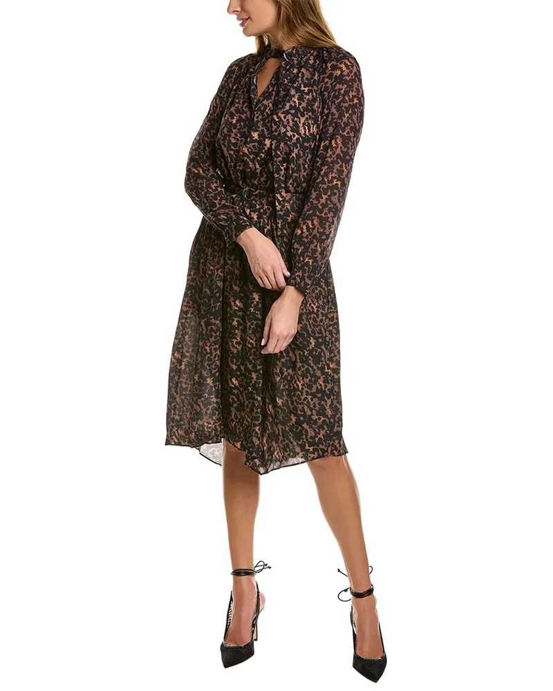 AllSaints Nina Torto Linen-Blend Maxi Dress Brown