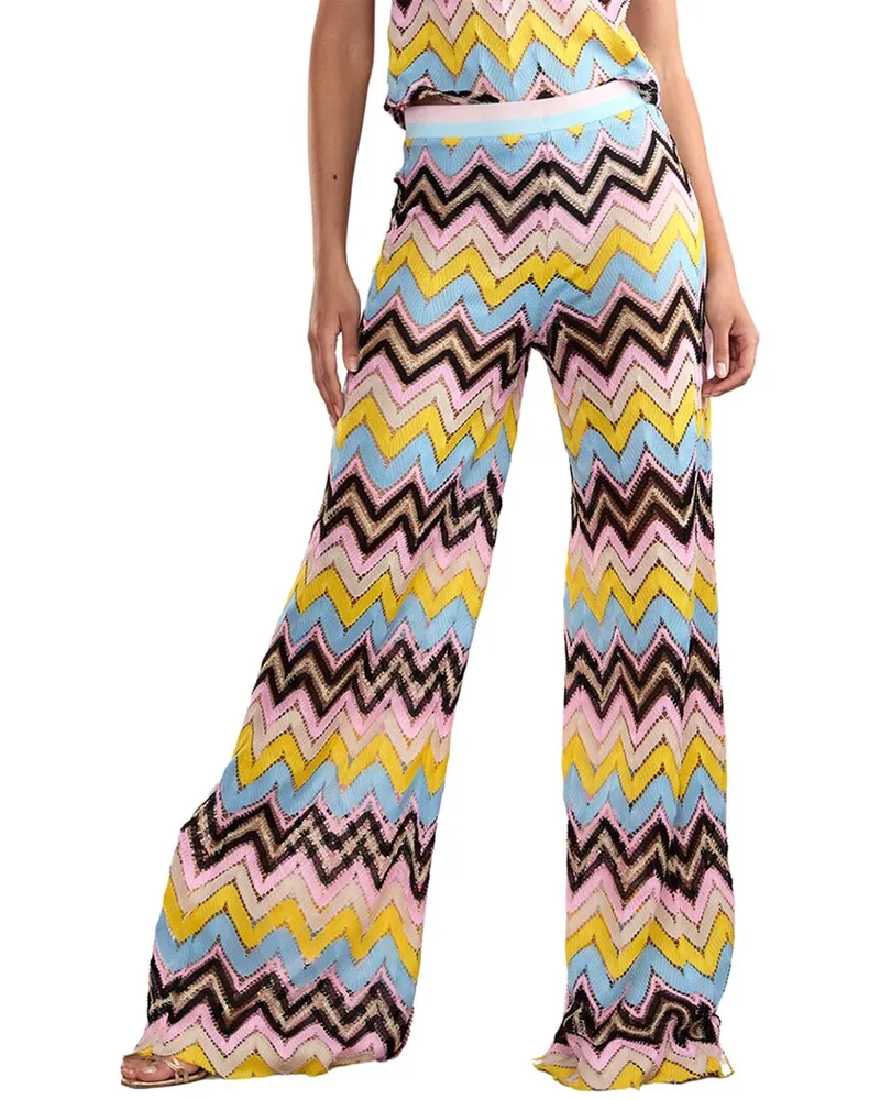 Cynthia Rowley Zigzag Knit Pants Nocolor