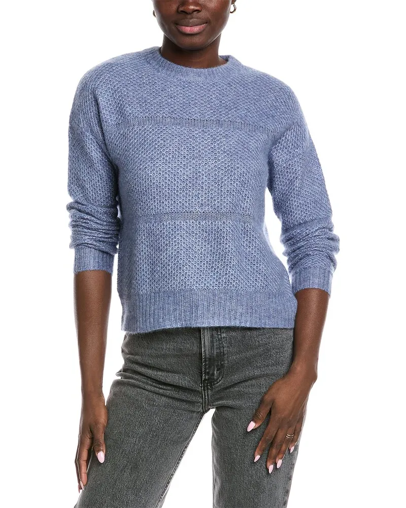 Autumn Cashmere Honeycomb Cashmere & Silk-Blend Sweater Blue