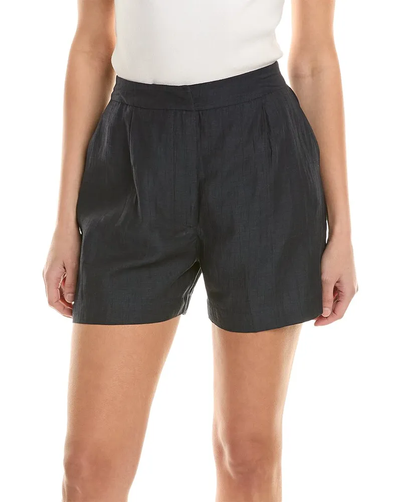 Alpha Studio Linen-Blend Short Blue
