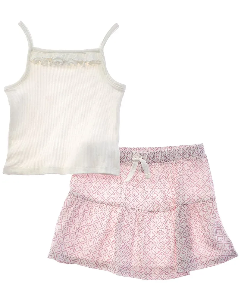 Splendid 2pc Sugarland Top & Skirt Set White