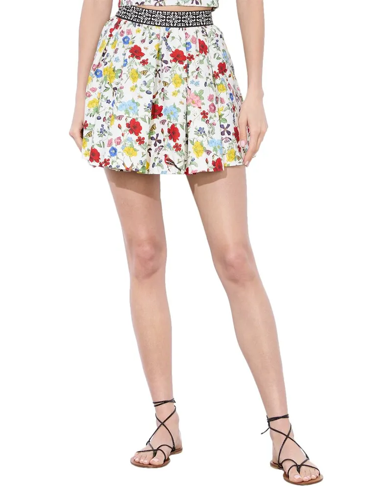 Alice + Olivia Haven Linen-Blend Skirt Nocolor